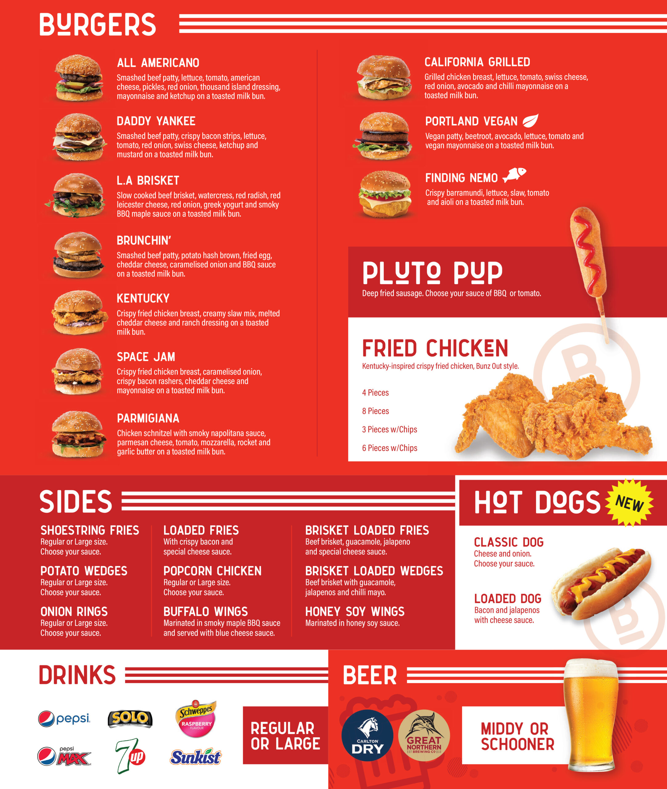 Bunz Out Menu Page-Bunz Out